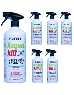Insetticida Acaricida Acqua Kill Insetti Striscianti Volanti Acari 750ml 6 Pezzi