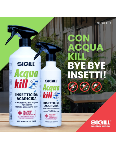 Insetticida Acaricida Acqua Kill Insetti Striscianti Volanti Acari 500ml 4 Pezzi