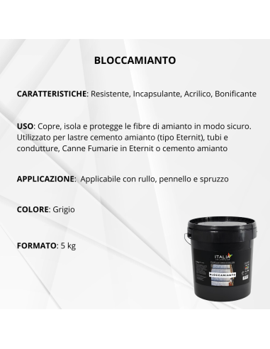Bloccamianto Incapsulante Elastomerico Certificato Amianto Colore Grigio