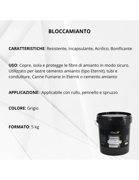 Bloccamianto Incapsulante Elastomerico Certificato Amianto Colore Grigio