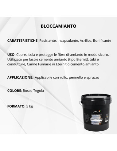 Bloccamianto Incapsulante Elastomerico Certificato Amianto Colore Rosso Tegola Italia ColorPaint - foto 3
