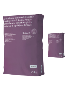 Gel Adesivo Strutturale Flessibile Bianco 25 Kg Incollaggio Confezione 2 Sacchi
