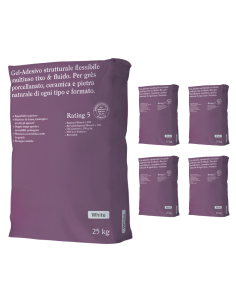 Gel Adesivo Strutturale Flessibile Bianco 25 Kg Incollaggio Confezione 5 Sacchi
