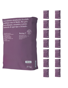 Gel Adesivo Strutturale Flessibile Bianco 25 Kg Incollaggio Confezione 15 Sacchi