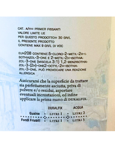 I Pre Trattamenti Primer Duralfix Isolante Acrilico Consolidante Trasparente