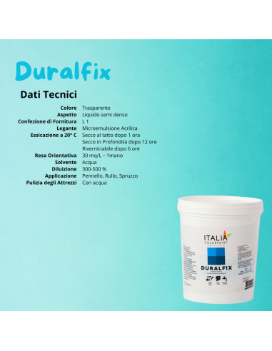 I Pre Trattamenti Primer Duralfix Isolante Acrilico Consolidante Trasparente Italia ColorPaint - foto 6