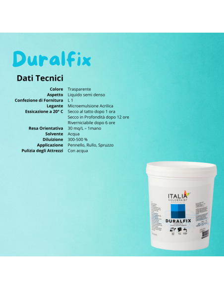 I Pre Trattamenti Primer Duralfix Isolante Acrilico Consolidante Trasparente Italia ColorPaint - foto 6