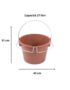 Secchio Supporto Porta Attrezzi Manico In Acciaio 27 Lt. Utensili  2