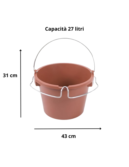 Secchio Supporto Porta Attrezzi Manico In Acciaio 27 Lt. Utensili 