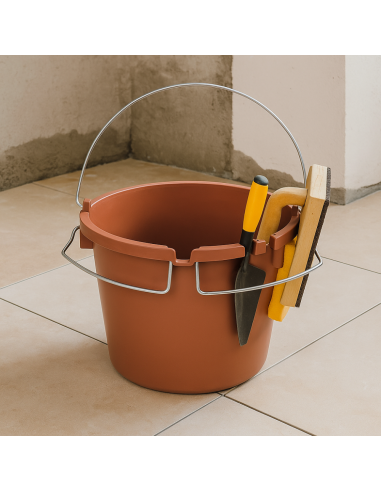 Secchio Supporto Porta Attrezzi Manico In Acciaio 27 Lt. Utensili 