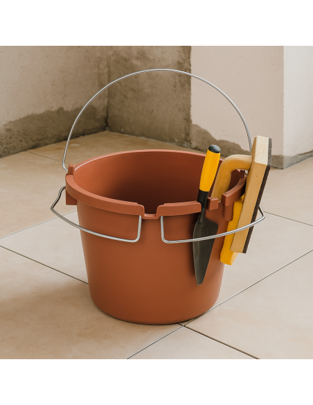 Secchio Supporto Porta Attrezzi Manico In Acciaio 27 Lt. Utensili 