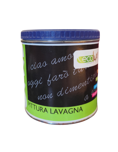 Smalto Ecologico Effetto Lavagna Colore Nero Finitura Opaca Formato 0.5L Ecolux - DURIPLASTIC