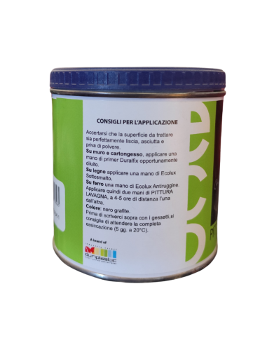 Smalto Ecologico Effetto Lavagna Colore Nero Finitura Opaca Formato 0.5L Ecolux DURIPLASTIC - foto 4