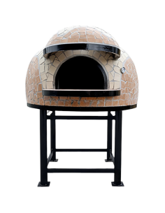 Forno Legna Artigianale Diametro 100 cm Capienza 3/4 Pizze Wave Beige Con Base