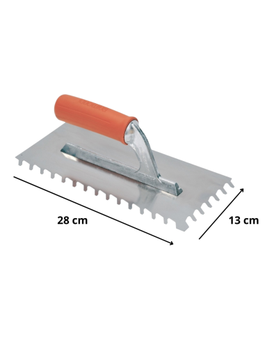 Spatola Frattone Dente Inclinato 28x13 cm Acciaio Inossidabile Antiruggine