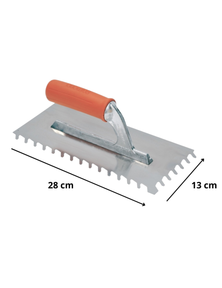 Spatola Frattone Dente Inclinato 28x13 cm Acciaio Inossidabile Antiruggine