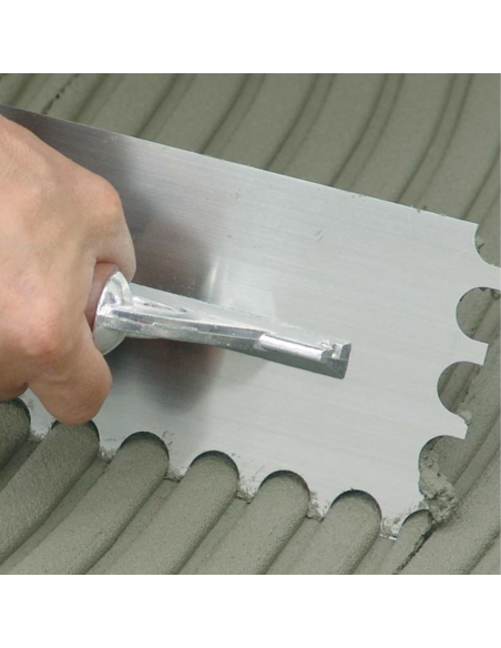 Spatola Frattone Dente Inclinato 28x13 cm Acciaio Inossidabile Antiruggine