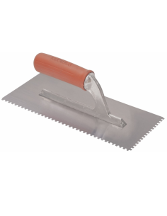 Frattone Spatola Dentata 28x12 cm Impugnatura Gomma Dente 3x3 mm 