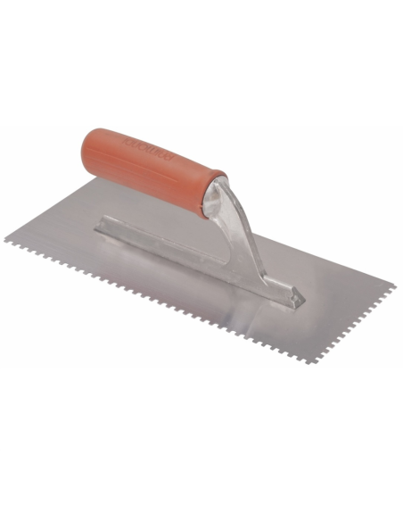 Frattone Spatola Dentata 28x12 cm Impugnatura Gomma Dente 3x3 mm 