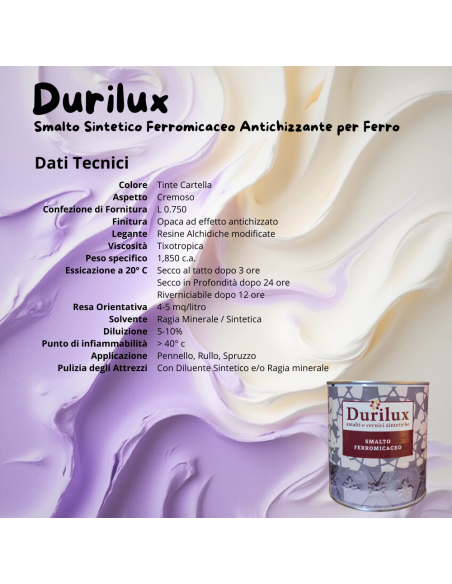 Durilux Smalto Sintetico Ferromicaceo Antichizzante Ferro Colore Rame 270