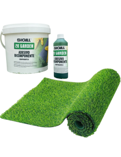 Rotolo Prato ErbaBella 2 mt x 10 mt Fili 25 mm Adesivo Fissaggio Incluso