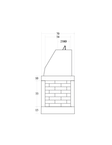 Camino Legna Prefabbricato Refrattario Con Focolare Aperto QR70REF Riscaldamento