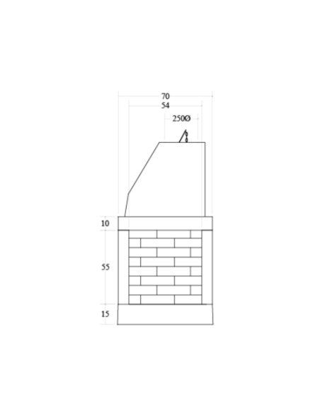 Camino Legna Prefabbricato Refrattario Con Focolare Aperto QR70REF Riscaldamento