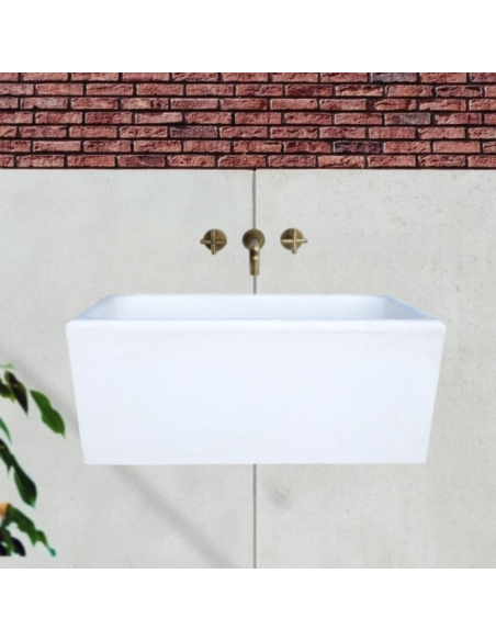 Pilozza Calcestruzzo Cemento Serie Ostuni Design Moderno Bianco Verniciabile