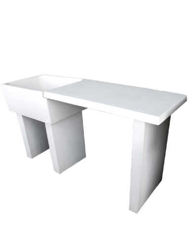 Pilozza Lavabo Calcestruzzo Cemento Serie Ostuni Incasso Destra Piano Laterale 