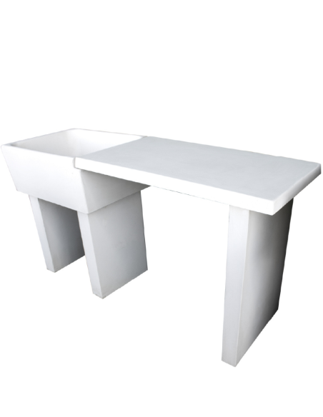 Pilozza Lavabo Calcestruzzo Cemento Serie Ostuni Incasso Destra Piano Laterale 