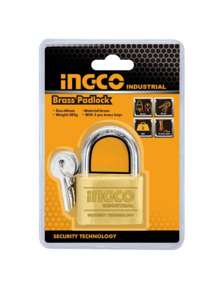 Lucchetto Ad Arco Ottone Con 3 Chiavi Estraibili Ottone Nichelato  