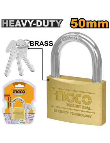 Lucchetto Ad Arco Ottone Con 3 Chiavi Estraibili Ottone Nichelato  
