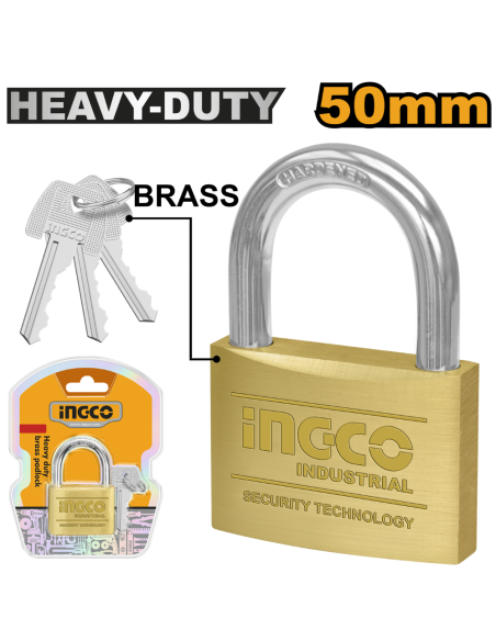 Lucchetto Ad Arco Ottone Con 3 Chiavi Estraibili Ottone Nichelato  
