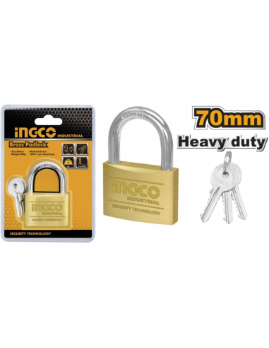 Lucchetto Ad Arco Ottone Con 3 Chiavi Estraibili Ottone Nichelato  