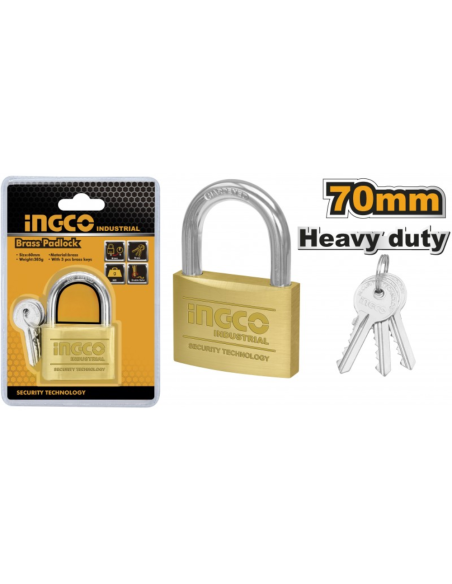 Lucchetto Ad Arco Ottone Con 3 Chiavi Estraibili Ottone Nichelato  