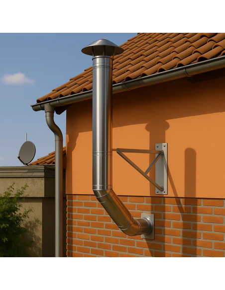 Tubo Acciaio Inox Diametro 300 mm Sp. 0,5 mm h. 250 mm Canna Fumaria	