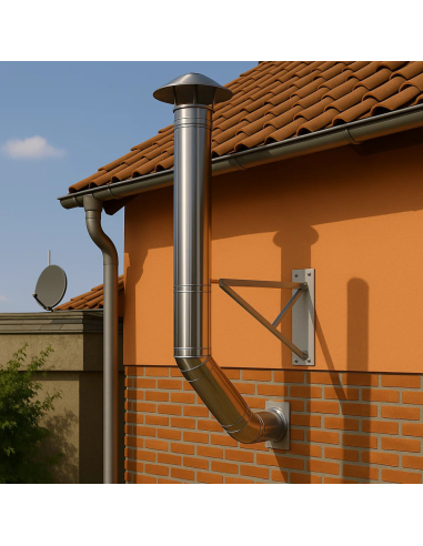 Tubo Acciaio Inox Diametro 80 mm Sp. 0,5 mm h. 500 mm Canna Fumaria
