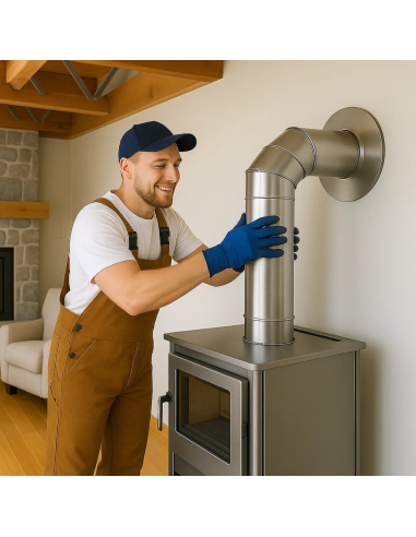 Tubo In Acciaio Inox Diametro 80 mm Sp. 0,5 mm h. 1000 mm Canna Fumaria