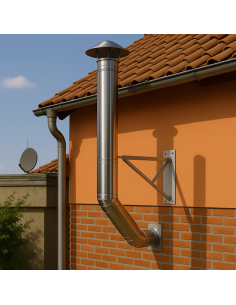 Tubo Acciaio Inox Diametro 300 mm Sp. 0,5 mm h. 500 mm Canna Fumaria	 2