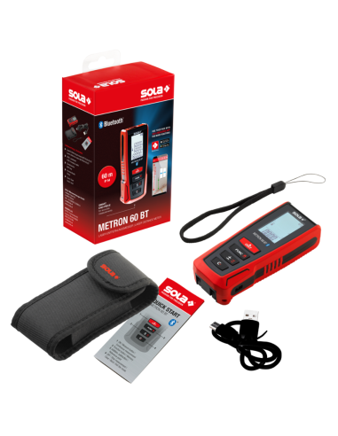 Misuratore Laser Distanza 60 mt Bluetooth Metron 60 bt Precisione Millimetrica
