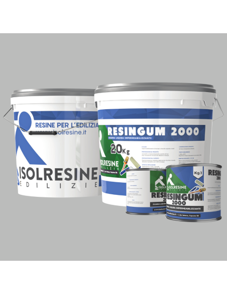 Guaina Liquida Grigia Resingum 2000 Impermeabilizzazione Tetti Terrazze Balconi 