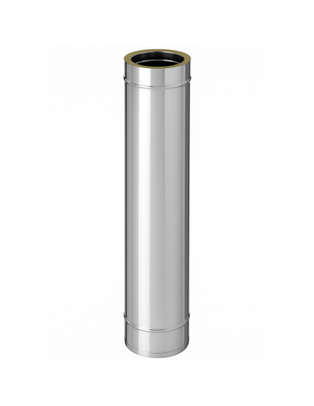 Elemento Lineare Doppia Parete Ø 150/200 mm Sp. 0,5 mm h. 1000 mm Canna Fumaria	