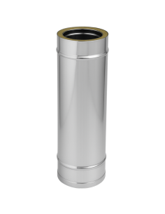 Elemento Lineare Doppia Parete Ø 200/250 mm Sp. 0,5 mm h. 1000 mm Canna Fumaria	