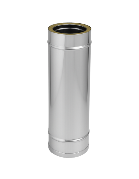 Elemento Lineare Doppia Parete Ø 200/250 mm Sp. 0,5 mm h. 1000 mm Canna Fumaria	