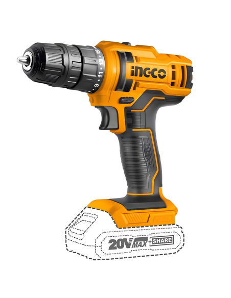 Trapano A Batteria 20V Inclusa Batteria 2Ah Caricabatterie Foratura  