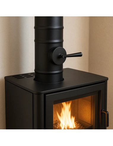 Elemento Acciaio Smaltato Valvola Arredo h. 300 mm Canale Fumo Stufa Pellet