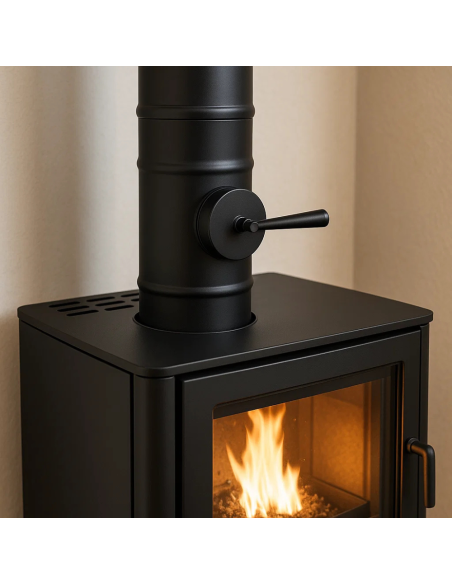 Elemento Acciaio Smaltato Valvola Arredo h. 300 mm Canale Fumo Stufa Pellet