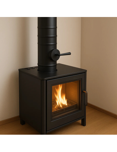 Elemento Acciaio Smaltato Valvola Arredo h. 300 mm Canale Fumo Stufa Pellet