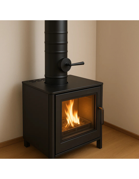 Elemento Acciaio Smaltato Valvola Arredo h. 300 mm Canale Fumo Stufa Pellet