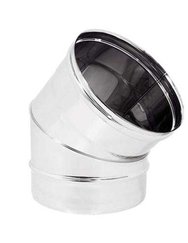 Curva  45° Acciaio Inox Spessore 0,5 MM Canna Fumaria Monoparete 